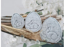 Stickdatei ITH - Hase im Osterei